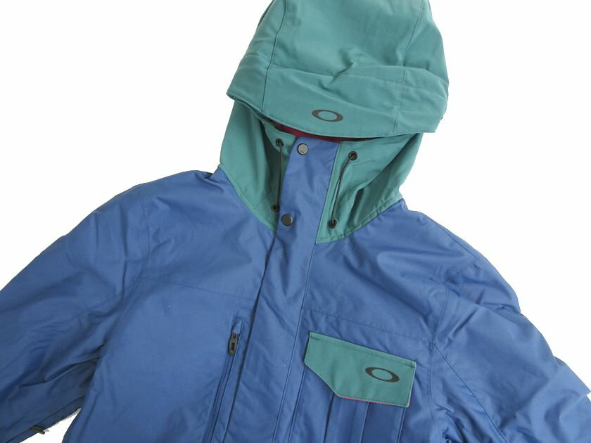 OAKLEY オークリー PERFORMANCE FIT DIVISION EVO INSULA JKT 2L 10K 総柄切替 中綿入り 2レイヤー ジップアップ フーデッドジャケット スノボウェア 412786 定3万 ネイビー JPN M▲070▼20420k38