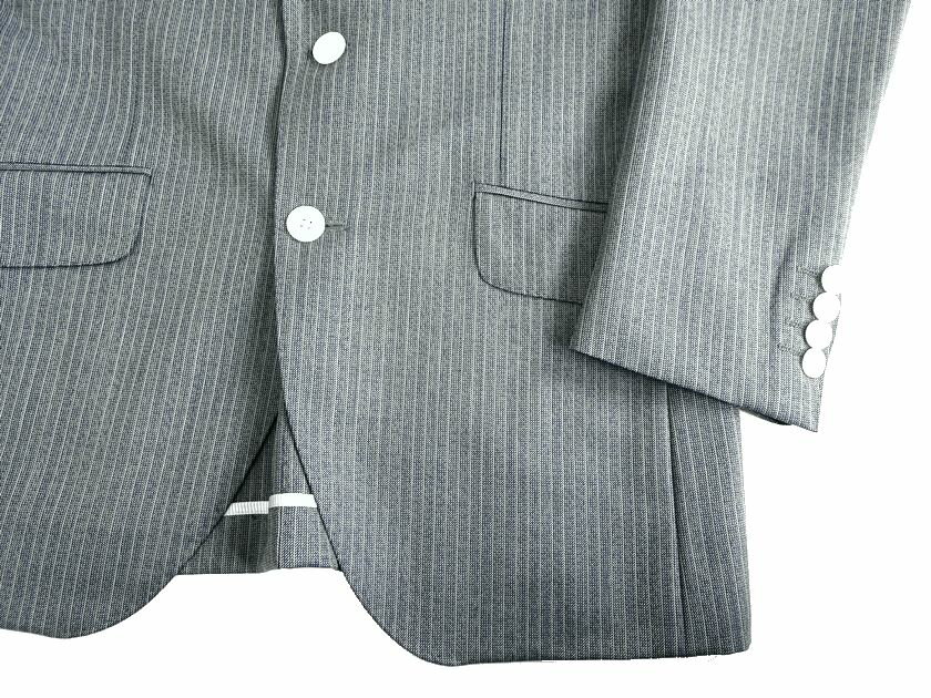 GIVERDYE best selection ジバルディ 日本製 Savile Clifford 英国製生地使用 ウール100％ 織生地 ストライプ柄 2B ノータック シングルスーツ ジャケット スラックスパンツ 182A7243 ネイビー グレー AM▲100▼20421k03