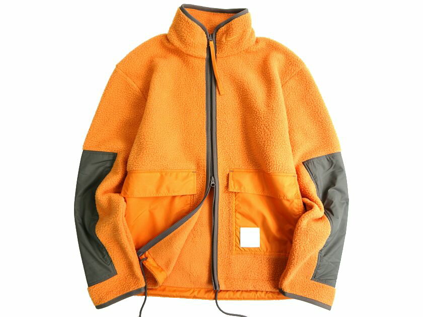 NIKE ナイキ AS M NSW SHERPA FZ JKT ハイパイルフリース エルボーパッチ ダブルジップ ボアジャケット DO3435-808 定1.7万 オレンジ L▲029▼20421k11