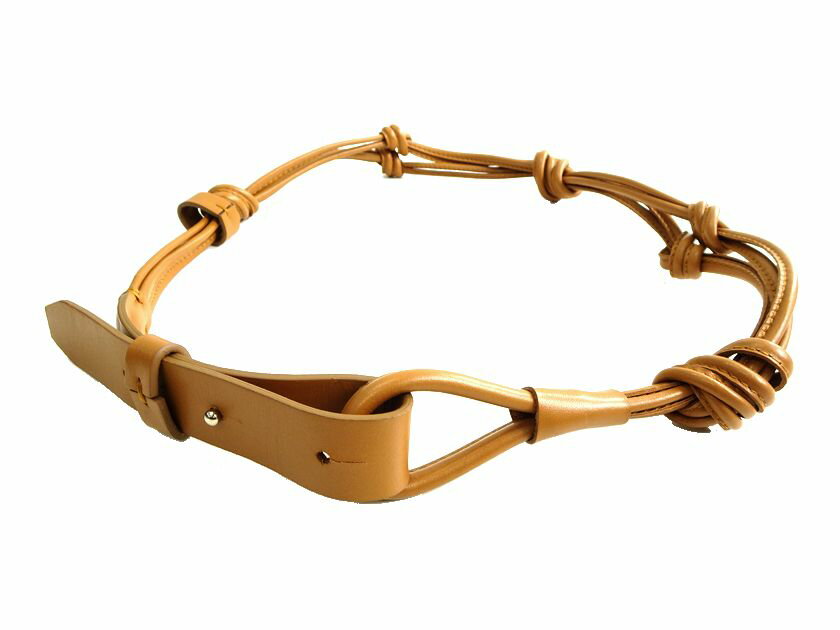 MODERN WEAVING モダンウィーヴィング Macrame Belt 本革 レザー マクラメ ループ ベルト MW166 定3.1万 ブラウン▲010▼20421k16