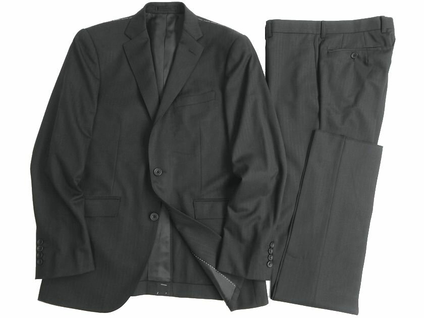 GIVERDYE best selection ジバルディ ウール100% シャドーストライプ 2B ノータック シングルスーツ ジャケット スラックスパンツ 412A7061 ブラック YLL▲070▼20427k22