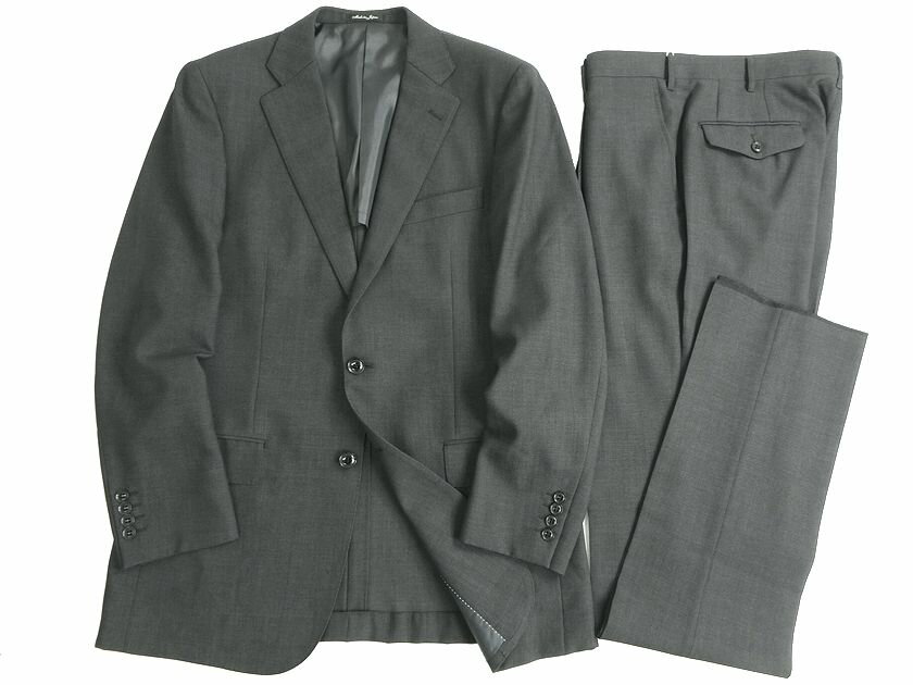 GIVERDYE best selection ジバルディ 日本製 ウール混 2B 1タック シングルスーツ ジャケット スラックスパンツ 618A6024 チャコールグレー A8-01 A03-02▲070▼20427k25
