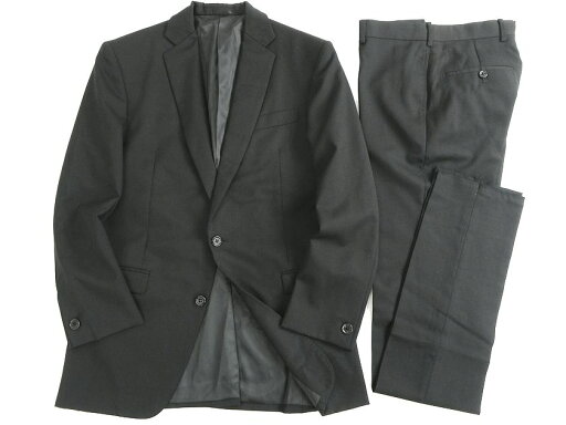 Gentry Tailor ジェントリーテーラー 日本製 大賀 ウール100% 2B ノータック シングルスーツ ジャケット スラックスパンツ NW1251 ブラック 48▲050▼20503k10