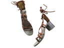 PIPPICHIC ピッピシック 日本製 Back Mesh Lace Up Sandal バックメッシュ レースアップ レザー サンダル PP16S 定4.6万 ブラウン 37▲030▼20511k20(4)