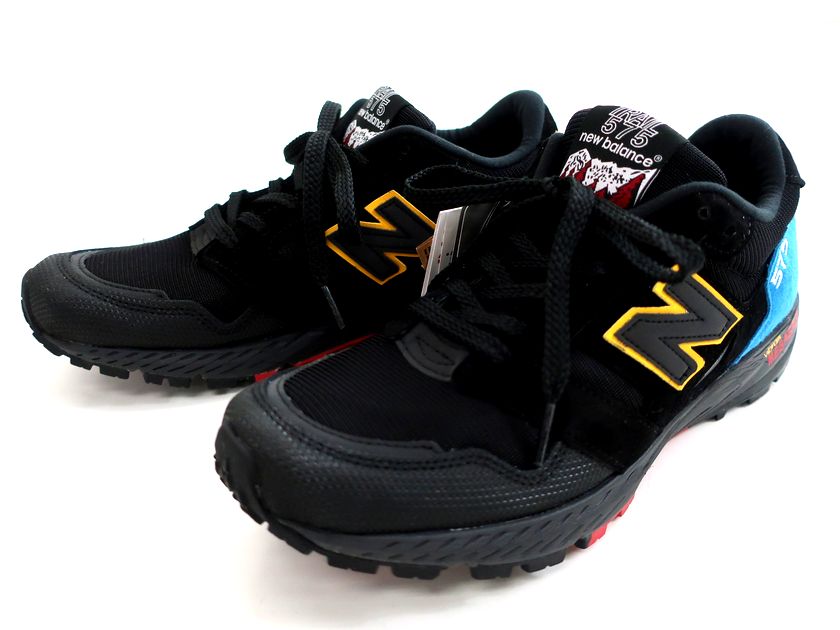 NEW BALANCE ニューバランス 英国製 MTL575 UT CORDURA vibram MEGAGRIP ピッグスキンスウェード レザー メッシュ切替 トレイル ランニングシューズ スニーカー 靴 1053109 定2.8万 ブラック ブルー 25.0-01 26.0-02 26.5-03 28.5-04▲065▼20517k17