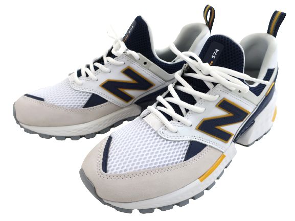 NEW BALANCE ニューバランス NB MS574EDD FRESH FOAM レザー メッシュ切替 ランニングシューズ スニーカー 靴 1041337 定1.4万 ホワイト ネイビー 25.0-01 25.5-02 26.0-03 26.5-04 27.0-05 27.5-06 28.0-07 28.5-08▲032▼20518k03