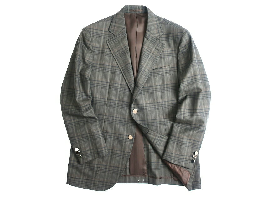 J.PRESS Jプレス ブレザー サマーウール100％ 2B 銀ボタン チェック柄 ブラウン A5-01　AB5-02 A6-03 AB7-04▲150▼90624a10
