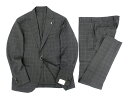 Luigi Bianchi Mantov Sartoria ルイジ ビアンキ L.B.M.1911 エルビーエム 定価12.6万 イタリア製 トロピカルウール ウィンドウペーン柄 2B シングルスーツ ジャケット ブレザー パンツ スラックス スーツ セットアップ グレー 48 50 52 54▲180▼91018a06