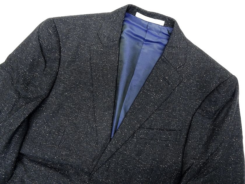 TimothyEverest ティモシーエベレスト 日本製 ウール シルク混 毛絹 ネップ 2B ノータック シングルスーツ ジャケット スラックスパンツ 335A8017 定10.6万 ネイビー 34L-01 36L-02▲080▼20218s10