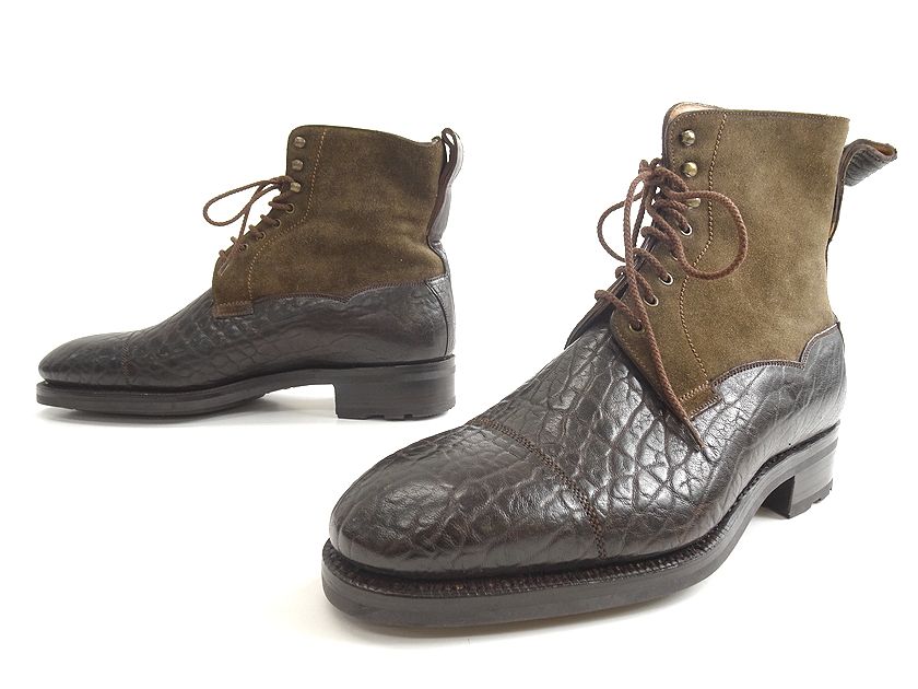 Napolitano Rachele ナポリターノラケーレ イタリア製 グッドイヤーウェルテッド製法 vibramソール エレファントレザー 本革 スウェード レザーシューズ ブーツ 革靴 79099 ブラック ダークブラウン 6.5-01 7-02 7.5-03▲280▼20228s09