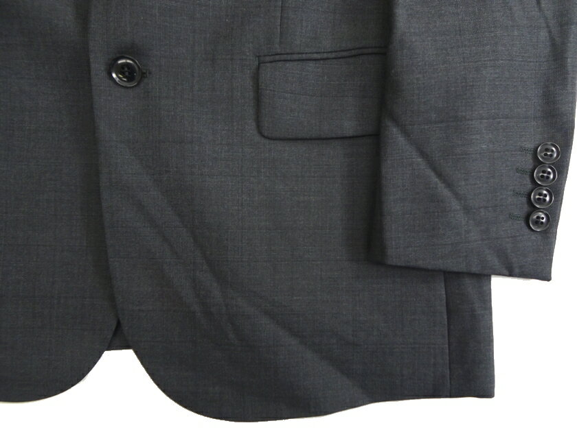 GIVERDYE best selection ジバルディ 日本製 ウール100% チェック柄 2B ワンタック シングルスーツ ジャケット スラックスパンツ 618A6015 グレー A4 ▲050▼30217s02