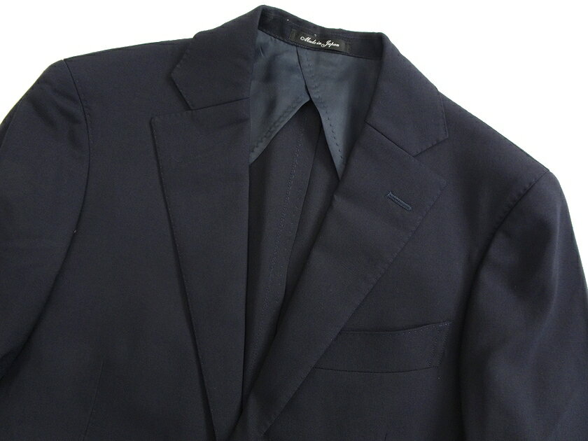 GIVERDYE best selection ジバルディ 日本製 ウール100% 2B ノータック シングルスーツ ジャケット スラックスパンツ 608A6099 ダークネイビー AS-01 ABS-02 ▲050▼30217s04