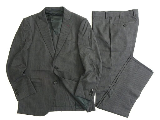 GIVERDYE best selection ジバルディ 日本製 清涼サマーウール混 ストライプ柄 2B ジャケット パンツ スーツ 定価8.2万 418A6024 グレー A4 ▲050▼30217s05 GIVERDYE best selection ジバルディ 日本製 清涼サマーウール混 ストライプ柄 2B ジャケット パンツ スーツ 定価8.2万 418A6024 グレー A4 ▲050▼30217s05