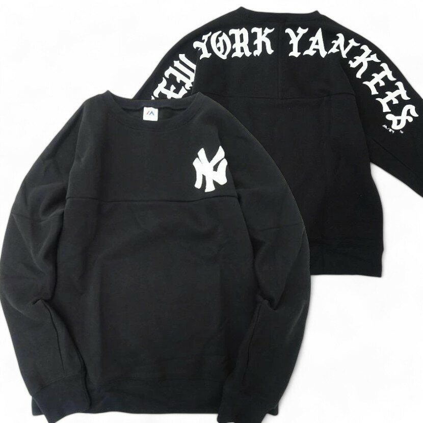Majestic マジェスティック MLB メジャーリーグ ベースボール NEW YORK YANKEES ニューヨーク・ヤンキース クルーネック　スウェット プルオーバー MM05-NY-8F04 ブラック M ▲010▼20809r06Majestic マジェスティック MLB メジャーリーグ ベースボール NEW YORK YANKEES ニューヨーク・ヤンキース クルーネック　スウェット プルオーバー MM05-NY-8F04 ブラック M ▲010▼20809r06 コメント ■Majestic（マジェスティック） マジェスティックは、創設以来3世代に渡り最高位品質のウェアをお客様に提供することを目指し、クラフトマンシップ&オーセンティシティーをモノづくりの根本に置き、現在のマジェスティックのかたちへと成長してきた。 その始まりは1950年代、ペンシルバニア州で縫製工場としてスタート。 1982年からMLBのオンフィールドパートナーとなり、現在はMLB公式ユニフォームのサプライヤーとして、全30球団のユニフォーム左袖口にロゴを配することを許可された唯一のブランドとして今に至る。 それは、MLBの選手同様に厳しい戦いを勝ち抜いて来た証。 ワールドワイドで展開するメーカーになった今でも、最高品質のユニフォームを選手に届けるために、選手着用ユニフォームはペンシルバニアにある工場で生産を続けている。 ■MM05-NY-8F04 綿の風合いと速乾性に優れた裏起毛素材のクルーネックスウェットです。 胸元のヤンキースロゴはサガラ刺繍のワッペンで仕上げています。 インナーとしてはもちろん、一枚で着てもアクセントのある一着です。 生産国 MADE IN CHINA サイズ M 実　寸 着丈63.5cm 身幅56cm 肩幅ラグラン 裄丈86cm 　※誤差はご了承くださいませ。 カラー ブラック 素　材 本体：コットン50％ ポリエステル50％リブ：コットン95％ ポリウレタン5％ 付属品 ブランドタグ(一部切り取りあり) 参考定価 − 商品状態 新品・未使用品 ※素材特有・展示による微細な擦れや小傷、保管・梱包に伴う皺等はご了承ください。 商品を探す ブランドで探す >> カテゴリーで探す MEN >> カテゴリーで探す WOMEN >> お買い物ガイド 2点以上お買い上げで送料無料（沖縄・離島を除く） 14時までの決済確定で当日発送（土日祝・イベント時を除きます） お支払い方法 >> 配送について >> 返品・キャンセルについて >> 注意事項 >>