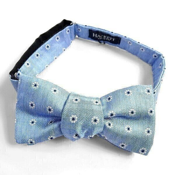 【送料無料 メール便】HACKETT LONDON ハケット ロンドン イタリア製 高級シルク100％ 絹 小紋花柄 蝶..