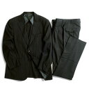 【中古】【新古品・未使用品】GIVERDYE best selection ジバルディ 日本製 ウール混 ピンストライプ 2B 1タック シングルスーツ ジャケット スラックスパンツ 618A6021 チャコール A4▲050▼11008k01