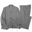 【中古】【新古品・未使用品】GIVERDYE best selection ジバルディ ウール100% ストライプ柄 2B ノータック シングルスーツ ジャケット パンツ スラックス 425A5461 グレー AB4 ▲050▼20120r07