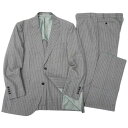 【中古】【新古品・未使用品】GIVERDYE best selection ジバルディ ウール100% ストライプ柄 2B 1タック シングルスーツ ジャケット スラックスパンツ 668A0062 グレー BEL▲050▼20120r03