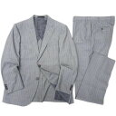 【中古】【新古品・未使用品】GIVERDYE best selection ジバルディ ウール100% ストライプ柄 2B ノータック シングルスーツ ジャケット スラックスパンツ 418A6036 グレー AB4-1 AB5-2 ▲050▼20120r04