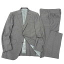 GIVERDYE best selection ジバルディ ウール混 ストライプ柄 2B ノータック シングルスーツ ジャケット スラックスパンツ 522A4067 グレー YLL ▲050▼20121r08