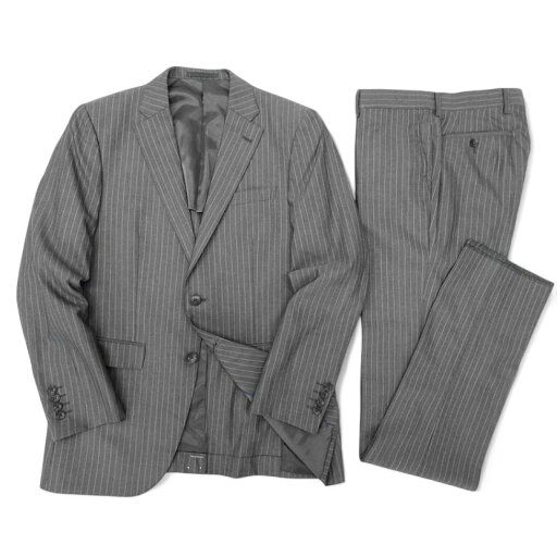 GIVERDYE best selection ジバルディ 日本製 ウール ストライプ 2B ノータック シングルスーツ ジャケット スラックスパンツ 528A6019 ライトグレー YL▲050▼20119s01 GIVERDYE best selection ジバルディ 日本製 ウール ストライプ 2B ノータック シングルスーツ ジャケット スラックスパンツ 528A6019 ライトグレー YL▲050▼20119s01