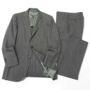 【中古】【新古品・未使用品】GIVERDYE best selection ジバルディ 日本製 ウールシルク混 ストライプ柄 2B ノータック シングルスーツ ジャケット スラックスパンツ 665A5004 グレー YL ▲050▼20121r03