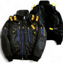 【中古】【新古品・未使用品】AVIREX FLYER'S アヴィレックス フライヤーズ AEROGEL DOCKING SYSTEM JACKET ラムレザー 切替 エアロゲル ドッキング システム 2WAY ジャケット ベスト 6111055 定14万 ブラック M▲100▼20909k02