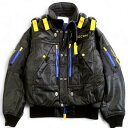 【中古】【新古品・未使用品】AVIREX FLYER'S アヴィレックス フライヤーズ AEROGEL DOCKING SYSTEM JACKET ラムレザー 切替 エアロゲル ドッキング システム 2WAY ジャケット ベスト 6111055 定14万 ブラック M▲100▼20909k04