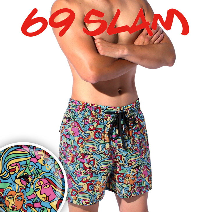 69SLAM ロックスラム 水着 短パン サーフパンツ メンズ おしゃれ かわいい 海パン ボードショーツ カラフル ブランド 男性 プレゼント プチギフト 誕生日プレゼント 彼氏 父 ギフト 記念日 送料無料 父の日