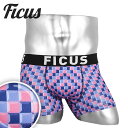 楽天Crazy Ferret【当店限定】FICUS フィークス ボクサーパンツ メンズ アンダーウェア 下着 かわいい おしゃれ 3D CUBE チェック 日本製 男性 プレゼント 誕生日 サラサラ 彼氏 父 ギフト 派手 国産 速乾 すぐ乾く 丈夫 蒸れない 流行 水着インナー あす楽 50代 60代 定番 大きいサイズ