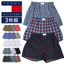 【3枚セット】TOMMY HILFIGER/トミー ヒルフィガー トランクス メンズ アンダーウェア 下着 前開き かっこいい 綿 ドット チェック 格子柄 ロゴ ワンポイント セット まとめ買い ブランド 男性 プレゼント プチギフト 誕生日プレゼント 彼氏 父 ギフト 記念日 送料無料