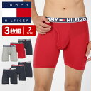 トミーヒルフィガー パンツ メンズ 【3枚セット】 トミーヒルフィガー トミー ヒルフィガー TOMMY HILFIGER 前開き ロング ボクサーパンツ メンズ ブランド アンダーウェア 下着 おしゃれ おすすめ 人気 ツルツル 長め 無地 男性 プレゼント 彼氏 父 ギフト まとめ買い 誕生日 あす楽 50代 定番 大きいサイズ