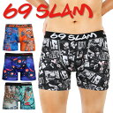 69SLAM ロックスラム ロング ボクサーパンツ メンズ アンダーウェア 下着 ツルツル かっこいい おしゃれ 長め おすすめ 吸湿 ジム トレーニング ラン...