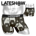 LATESHOW レイトショー ボクサーパンツ メンズ アンダーウェア 下着 速乾 ツルツル くま おしゃれ かわいい アニマル柄 動物 おすすめ 人気 ワンポイント キャラクター キャラ ブランド 男性 紳士 プレゼント プチギフト 誕生日プレゼント 彼氏 父 息子 ギフト 記念日