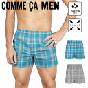 COMME CA MEN コムサメン トランクス メンズ アンダーウェア 下着 前開き おしゃれ かっこいい 綿 綿混 コットンストレッチ チェック ブランド 男性 紳士 プレゼント プチギフト 誕生日プレゼント 彼氏 父 息子 ギフト 記念日