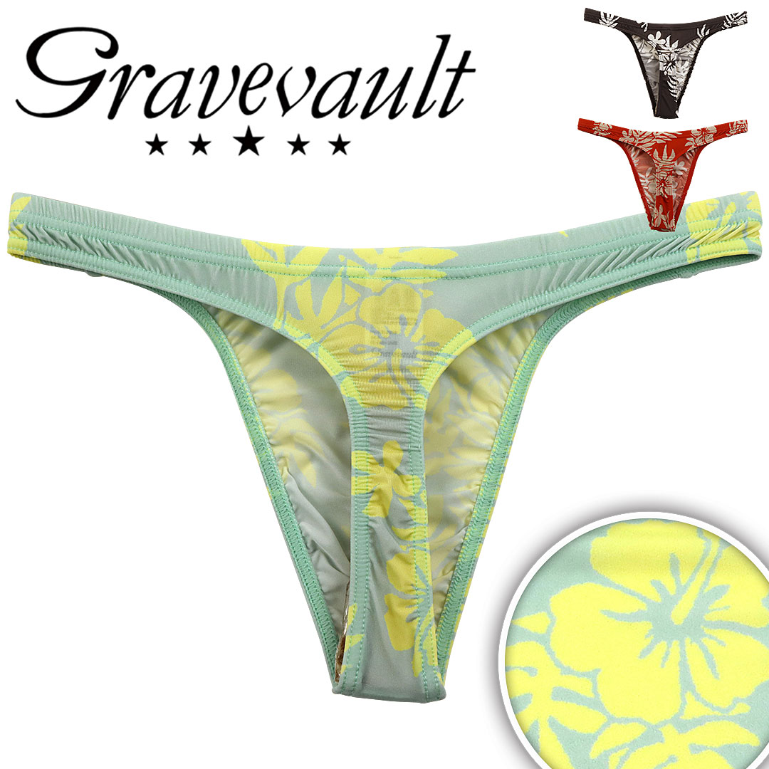 Gravevault グレイブボールト メンズTバック メンズ アンダーウェア 下着 高級 ハイブランド 国産 日本製 おしゃれ ヴィンテージ フラワー 花柄 ブランド 男性 紳士 プレゼント プチギフト 誕生日プレゼント 彼氏 父 息子 ギフト 記念日
