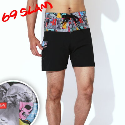 69slam ロックスラム ロング サーフパンツ 海パン ハーフパンツ ボードショーツ スイムショーツメンズ Skulpture 前開き 長め ツルツル おしゃれ プレゼント 短パン ラッピング無料 Sdwskt Pm 人気ブランドボクサーパンツ等 メンズ 男性 レディース下着通販