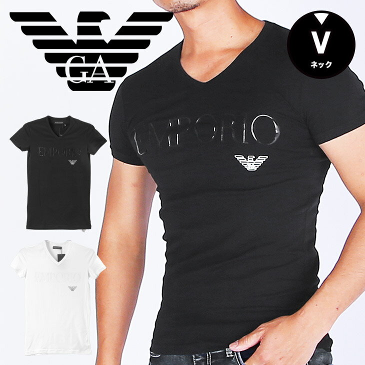 Emporio Armani エンポリオ アルマーニ Vネック 半袖 Tシャツ メンズ Ealogo Stretch Cotton かっこいい 綿 おしゃれ ラッピング無料 Cc716 人気ブランドボクサーパンツ等 メンズ 男性 レディース下着通販 クレイジーフェレット公式