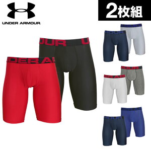 【2枚セット】アンダーアーマー ボクサーパンツ メンズ 長め 下着 前開き ロング丈 大きいサイズ ロングボクサー UNDER ARMOUR UA TECH JOCK 2枚組 セット 無地 ロゴ ブランド プチギフト 誕生日プレゼント バレンタイン 福袋 彼氏 父 男性 ギフト 記念日 おしゃれ sports