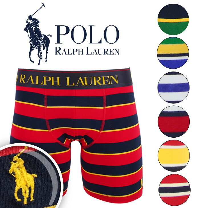 POLO RALPH LAUREN ポロ ラルフローレン ロングボクサーパンツ メンズ 下着 長め かっこいい ポニーロゴ ボーダー 綿 ブランド 男性 プレゼント プチギフト 誕生日プレゼント バレンタイン 彼氏 父 ギフト 記念日