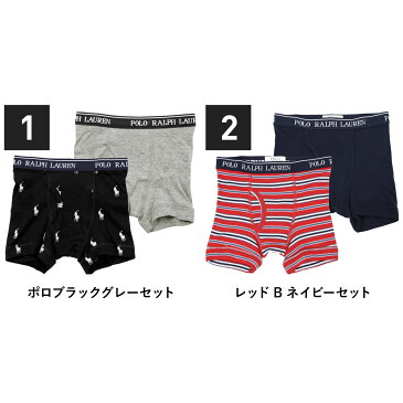 【2枚セット】POLO RALPH LAUREN ポロ ラルフローレン ボクサーパンツ キッズ 男の子 子供 ボーイズ おしゃれ かっこいい 下着 CLASSIC 綿100 2枚組 お買い得 ブランド プレゼント プチギフト 夏物 誕生日プレゼント ギフト 記念日