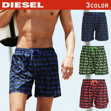 水着 メンズ サーフパンツ ブランド DIESEL ディーゼル 組ショート丈 総柄 LOGO3 スイムウェア ビーチウェア ショートパンツ プール プチギフト 誕生日プレゼント 彼氏 父 旦那 ギフト 記念日