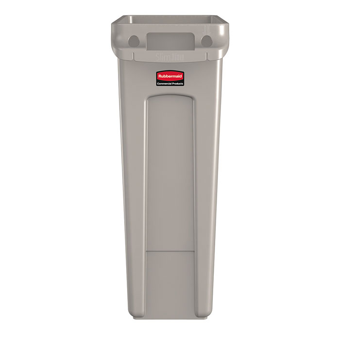 スリムジムコンテナ(通気孔付き) 容量87.1L ベージュ 35406002 W27.9×D55.9×H76.2cm【分別ゴミ箱 ストッカー コンテナ スーパー 給湯室 オフィス 業務用 屋内用】 [2]