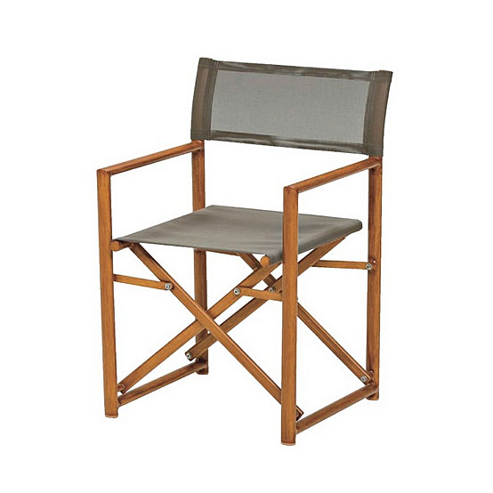 サバンナディレクターチェア/チーク+トープ 幅55cm×奥行53cm×高さ84cm【TAPAS 折りたたみ可能 屋内 屋外 室内 ベランダ 椅子 いす 高級輸入家具 ロフト 公園 エントランス リゾートガーデンチェア】