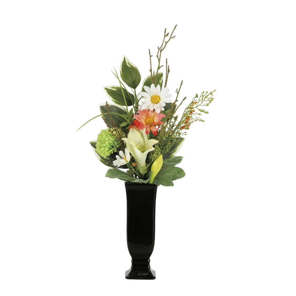 マーガレット(器付) 2264A55 W20×D16×H50cm【2024年版 人工観葉植物 光の楽園 造花 フェイク リビング 玄関 アートフラワー インテリアグリーン】