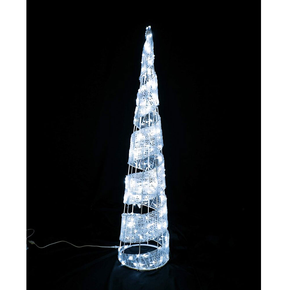 3Dモチーフ スパイラルコーン220cm 白 L3D911-W【コロナ産業 イルミネーション モチーフ LED 照明 ライト ガーデン装飾】