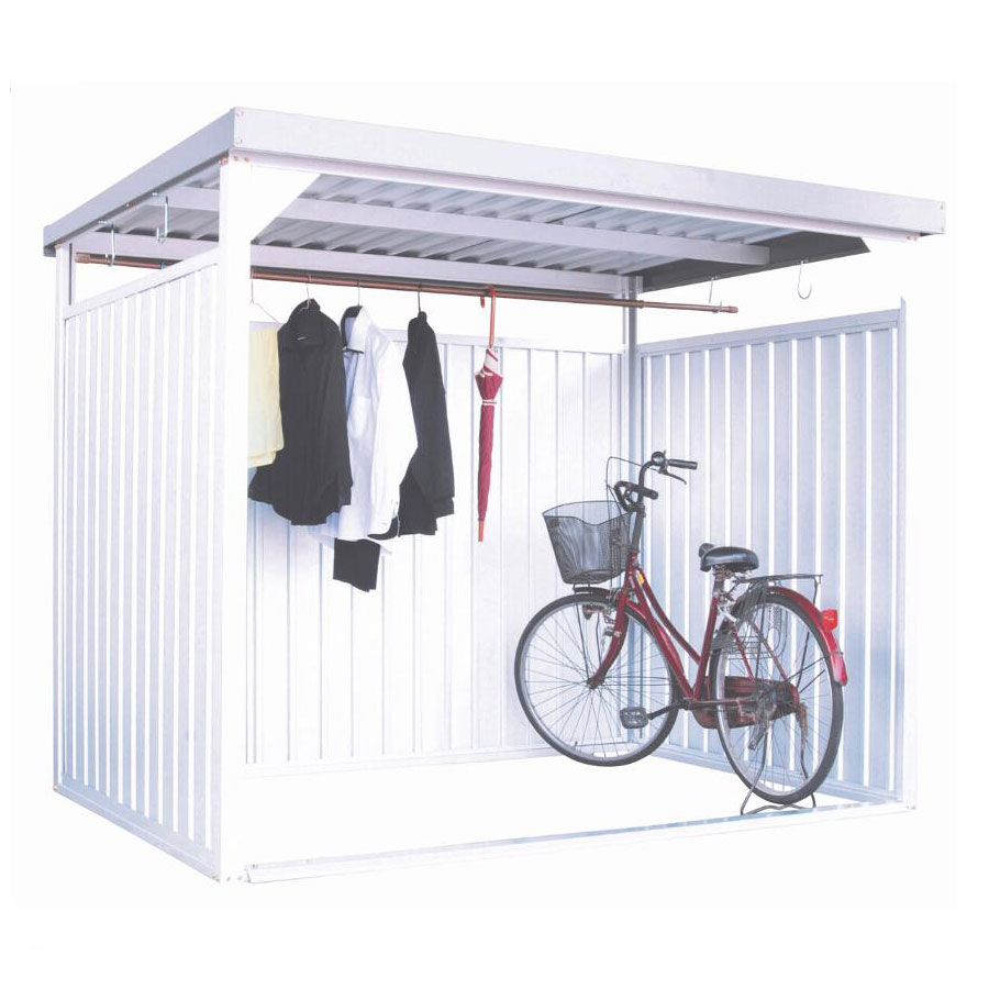 Rakuten - ダイマツ 多目的万能物置 DM-10L(壁パネルロングタイプ) 幅239cm×奥行179.5cm×高さ192cm 3.8平米(1.15坪)【中型 組立式 自転車置き場 バイク置き場 タイヤ置き場 収納庫 屋外 家庭用 喫煙所 休憩所 ガーデニング 庭】