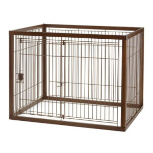 【個人宛配送可】木製ペットサークル 120-90 ダークブラウン 120×91×H90cm【超小型犬 小型犬 中型犬 大型犬 体重目安40kg以下 犬 ペット サークル 木製 リッチェル】