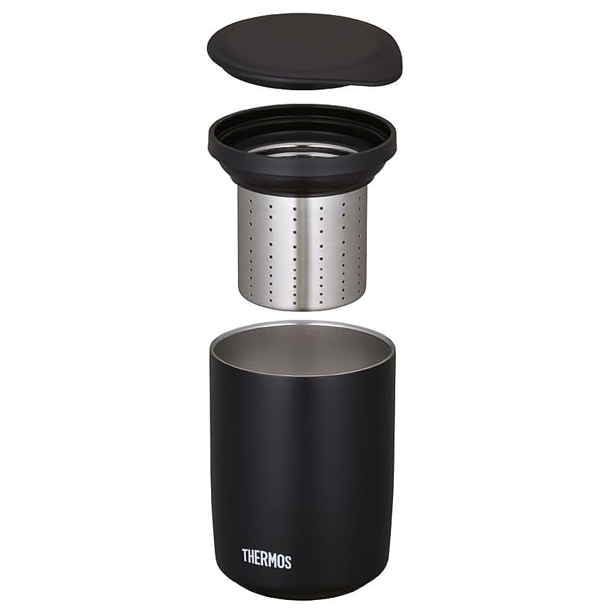 真空断熱ティータンブラー 500ml ストーンブラック JTB-500FI【THERMOS 茶こし付き カップ ストレーナー フタ付き】
