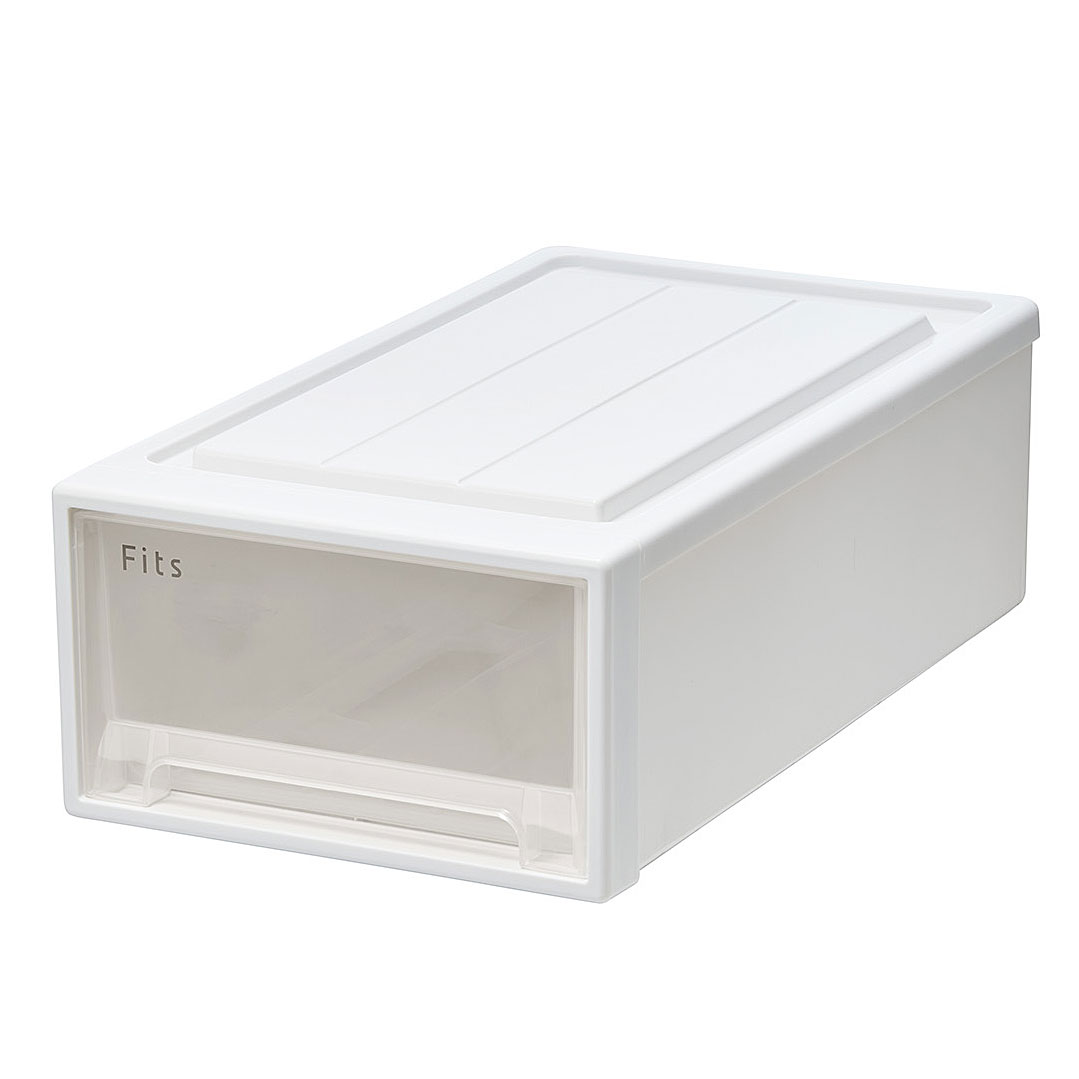 Fits フィッツケースクローゼット 幅30×奥行53×高さ18cm ホワイトクリア 53-30S【プラスチック 引き出し 収納ボックス 衣装ケース 押入れ収納】